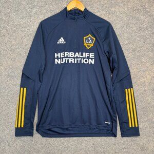 Adidas LA Galaxy Training Quarter Zip Pullover Jersey Shirt Mens Large 1/4 Navy